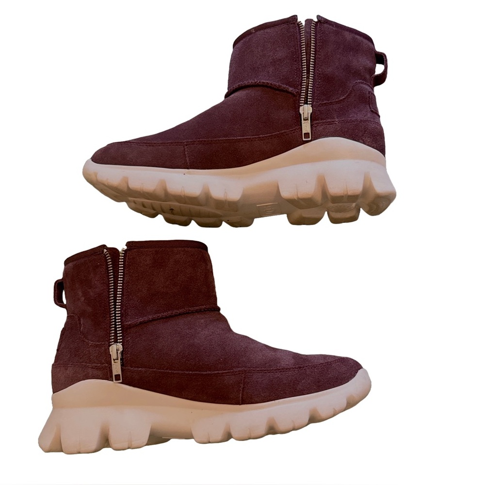 UGG Purple and Cream Ankle Boots with Suede Finish